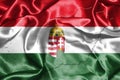 Hungarian National Flag And Map Waving in the Wind 3D illustration