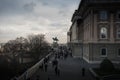 Hungarian National Gallery and statue of Prince Eugene of Savoy. Buda castle, Budapest, Hungary