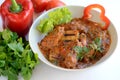 Hungarian paprikash and vegetables Royalty Free Stock Photo