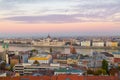 Hungarian Parliament and Budapest Skyline at sunset Royalty Free Stock Photo