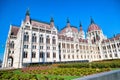 Hungarian parliament building along Danube river, Budapest - Hungary Royalty Free Stock Photo