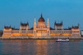 The Hungarian Parliament Building on the bank of the Danube in Budapest Royalty Free Stock Photo