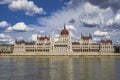 The Hungarian Parliament Building on the bank of the Danube in Budapest Royalty Free Stock Photo