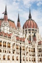 Hungarian parliament building in Budapest, Hungary, detail scene