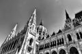 The Hungarian Parliament building in Budapest in monocrome finish Royalty Free Stock Photo