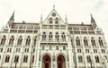 Hungarian parliament building in Budapest, old filter