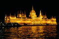 The Hungarian Parliament Building National Assembly of Hungary night shoot Royalty Free Stock Photo