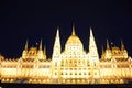 Hungarian Parliament Building night sights, Budapest Royalty Free Stock Photo