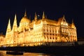 Hungarian Parliament Building night sights, Budapest Royalty Free Stock Photo