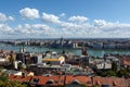 Panorama of city of Budapest and Danube river in Hungary. Royalty Free Stock Photo