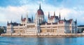 The Hungarian Parliament Building panorama Royalty Free Stock Photo