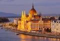 Hungarian Parliament building at sunset, Budapest, Hungary Royalty Free Stock Photo