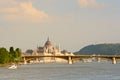 Hungarian Parliament building view over the bridge