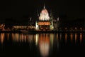 Hungarian Parliament at night Royalty Free Stock Photo