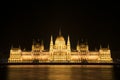 HUNGARIAN PARLIAMENT IN BUDAPEST AT NIGHT Royalty Free Stock Photo