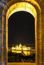 Hungarian Parliament at night in Budapest. Royalty Free Stock Photo