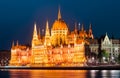 Hungarian Parliament, night view, Budapest Royalty Free Stock Photo