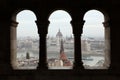 Hungarian Parliament seen from the Fisherman's Bastion in Budape Royalty Free Stock Photo