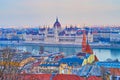 Hungarian Parliament in sunset light, Budapest, Hungary Royalty Free Stock Photo