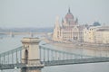 Hungarian Parliament with view of Chain Bridge