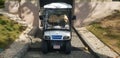 Hungarian police golf cart in Budapes