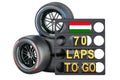 Hungarian racing, pit board with flag of Hungary and racing wheels with different compounds type tyres. 3D rendering Royalty Free Stock Photo