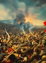 Hungarian Revolution of 1848 ca 1848. Fictional Battle Depiction. Generative AI.
