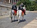 Hungarian Royal Guards on Horses at Budapest Castle