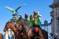 Hungarian Royal Horse Guards at Budapest Castle, Hungary Royalty Free Stock Photo