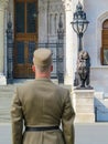 The Hungarian soldier standing on a check-post