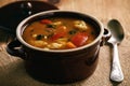 Hungarian soup goulash bograch with dumplings. Royalty Free Stock Photo