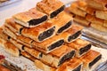 Hungarian specialty stuffed strudel with poppy seeds Royalty Free Stock Photo