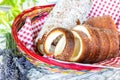 Hungarian traditional sweet food Kurtoskalacs, alos called chimney cake