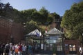 Hungarians and foreigner travelers stand queue buy ticket funicular with Car BS1 Margit go to travel visit at Buda Castle on