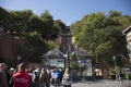 Hungarians and foreigner travelers stand queue buy ticket funicular with Car BS1 Margit go to travel visit at Buda Castle on