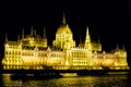 Hungarien parliament illuminated Royalty Free Stock Photo