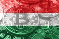 Hungary bitcoin flag, national flag cryptocurrency concept