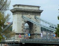 Hungary, Budapest, Chain Bridge, construction elements Royalty Free Stock Photo