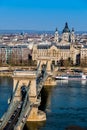 Hungary, budapest, chain bridge Royalty Free Stock Photo