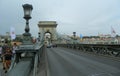 Hungary, Budapest, Chain Bridge, general view of the bridge Royalty Free Stock Photo