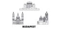 Hungary, Budapest City line travel skyline set. Hungary, Budapest City outline city vector illustration, symbol, travel