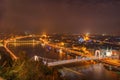 Hungary, Budapest, Danube, Elisabeth Bridge, Chain bridge - night picture