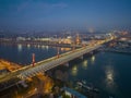Hungary - Budapest - The famous Rakoczi bridge at night with amazing colors Royalty Free Stock Photo