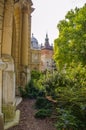 Hungary, Budapest, July 10, 2019. Vaidahunyad Castle in Varoshliget park.