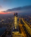 Hungary - Budapest landscape with the amazing highest skyscraper (MOL HQ)