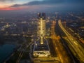 Hungary - Budapest landscape with the amazing highest skyscraper (MOL HQ)