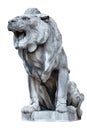 Hungary. Budapest. A large stone lion, growls open its mouth Royalty Free Stock Photo