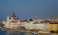 Budapest Hungary panoramic view from above on landmarks of at summer Parliament Building Royalty Free Stock Photo