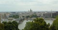 Hungary, Budapest, views of the Chain Bridge from Castle Hill Royalty Free Stock Photo