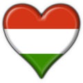 Hungary button flag heart shape Royalty Free Stock Photo